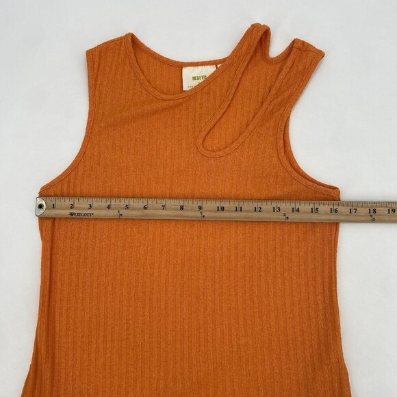 Maeve Anthropologie Orange Ribbed CutOut Tank Top Size XL Cutout Sleeveless - Picture 4 of 9